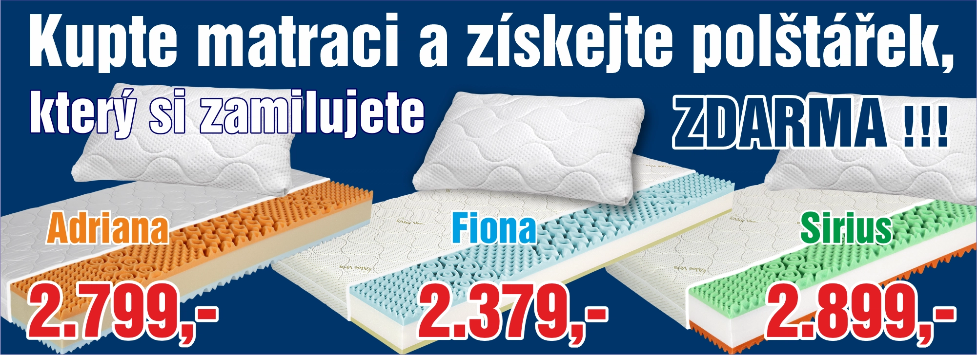Polštář zdarma k matrací