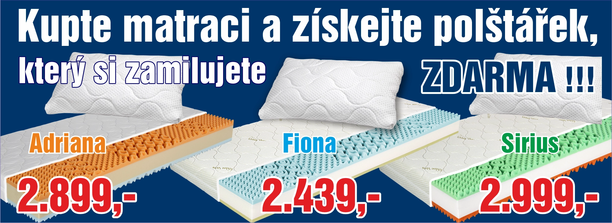 Polštář zdarma k matrací